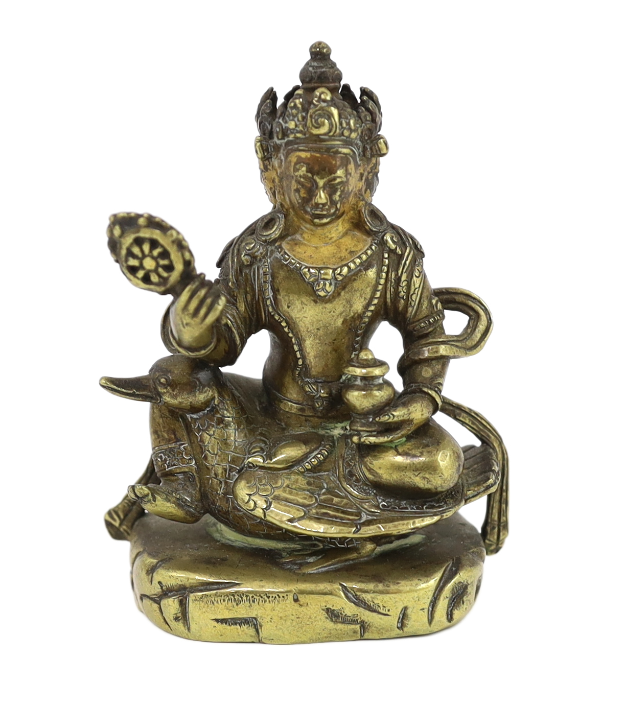 A Tibetan gilt bronze figure of a bodhisattva, 17th century